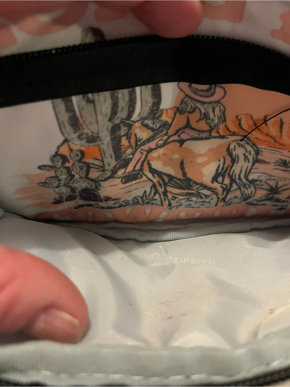 Peach Desert Illustration Crossbody Bag